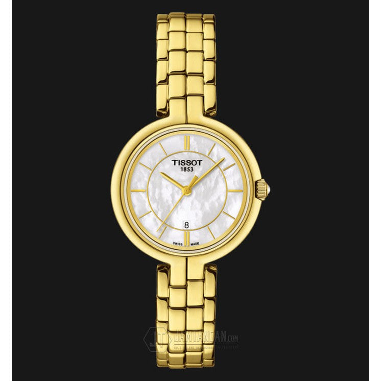 Tissot Swiss Made T-Lady Flamingo MOP Gold Plated Ladies' Watch T0942103311100 - Diligence1International