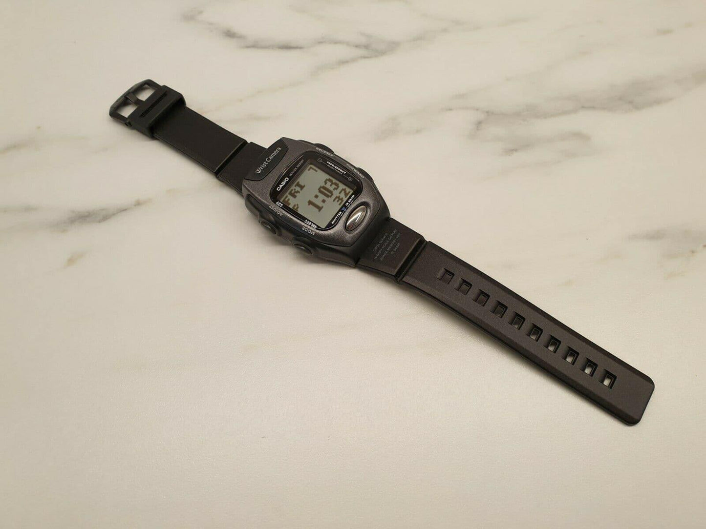 Casio Retrograde Ultra Rare Vintage First Wrist Camera Digital Black Rubber Strap Watch WQV-2-1DR - Diligence1International