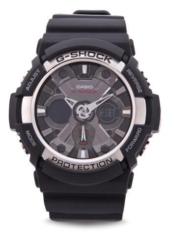 Casio G-Shock Standard Anadigi Black x Metallic Bezel Grey Accents Watch GA200-1ADR - Diligence1International