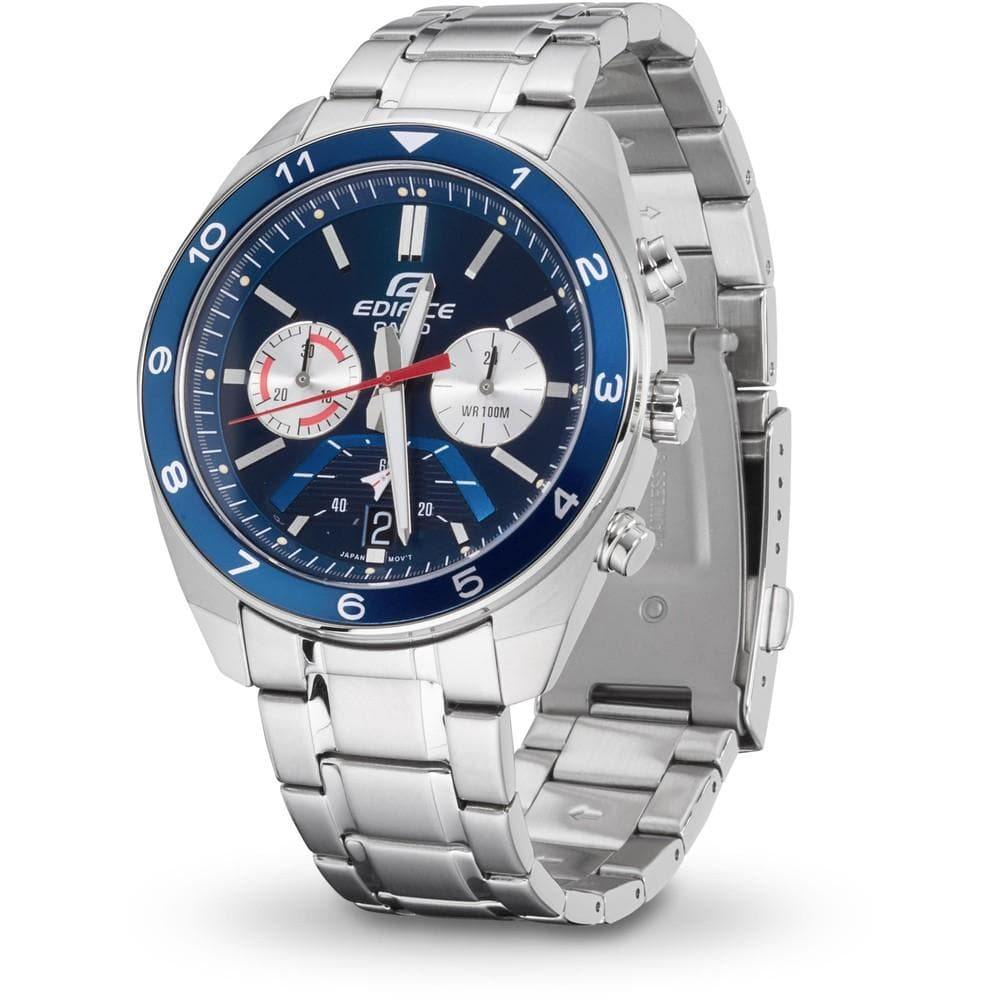 Casio Edifice Chronograph Blue Dial Men's Stainless Steel Watch EFV-590D-2AV