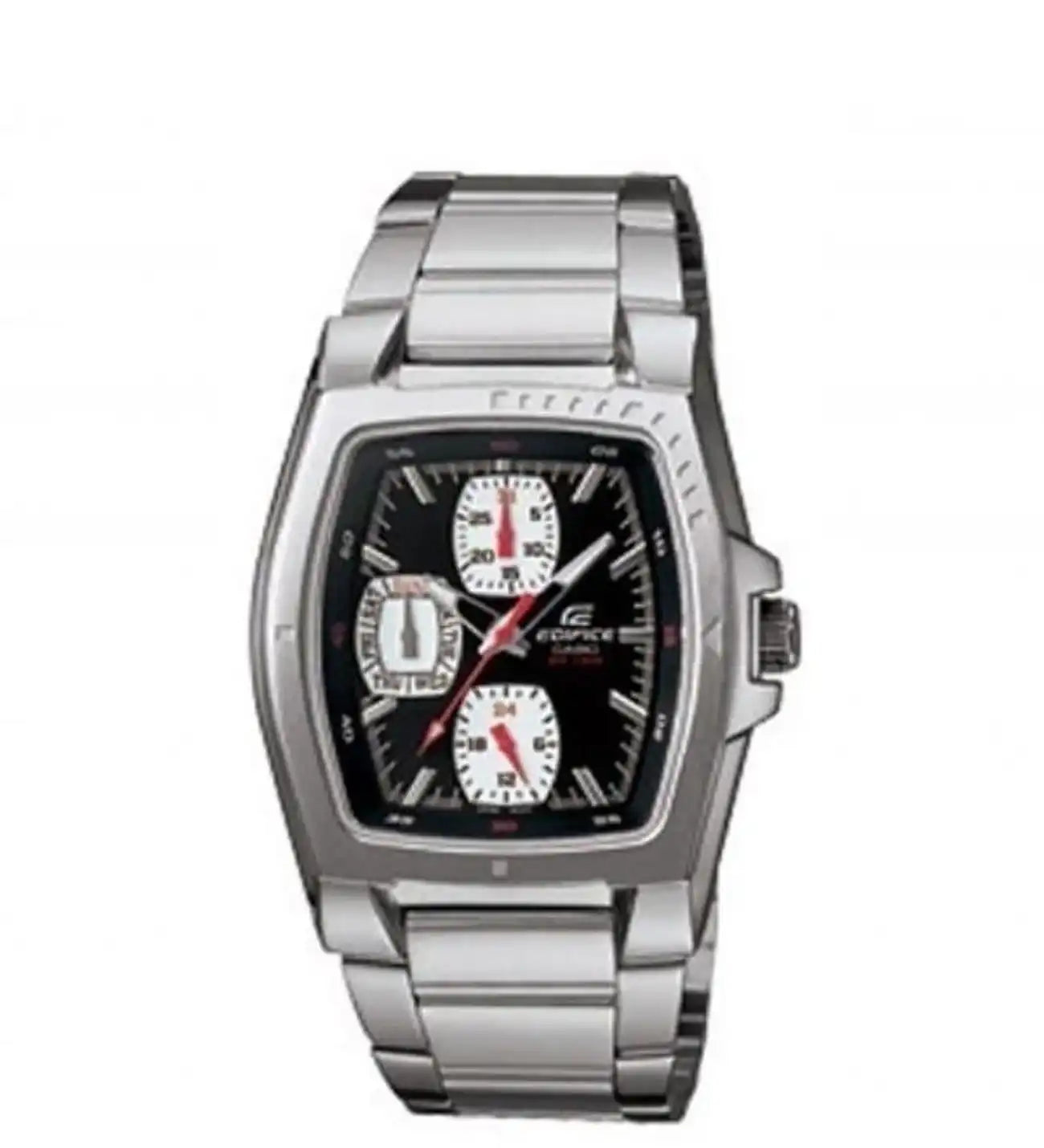 Casio Edifice Rectangular Casio Edifice Rectangle Black Dial Men's Stainless Steel Watch EF-320D ...