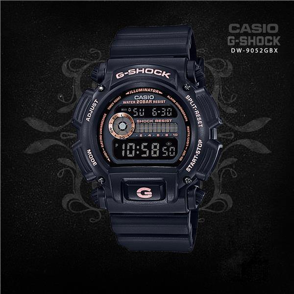 Casio G-Shock Black Stealth Series Digital Black x Rose Gold Accents Watch DW9052GBX-1A4DR