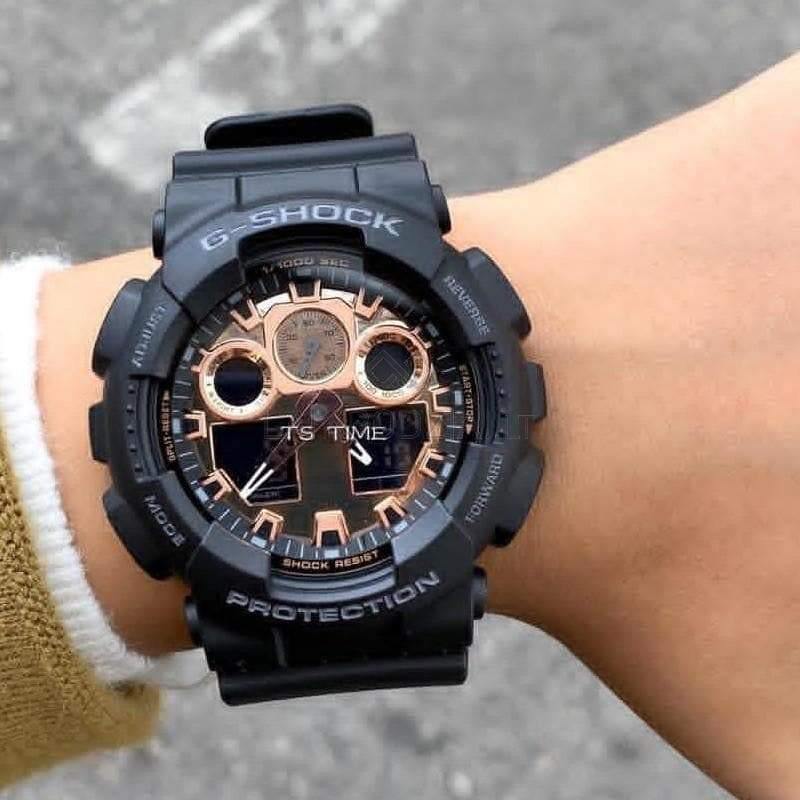 Casio g shock on sale black and rose gold