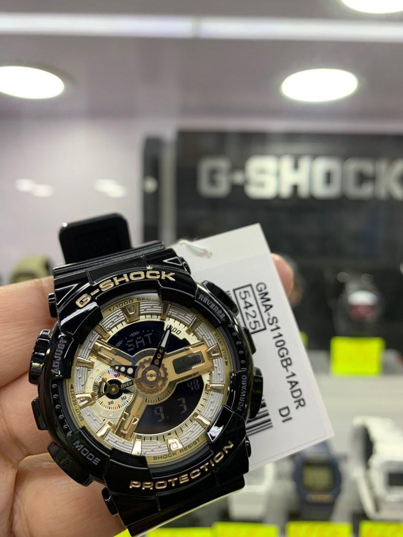 Casio G-Shock GShock S Series Analog-Digital Black x Gold Ladies' Watch GMAS110GB-1ADR
