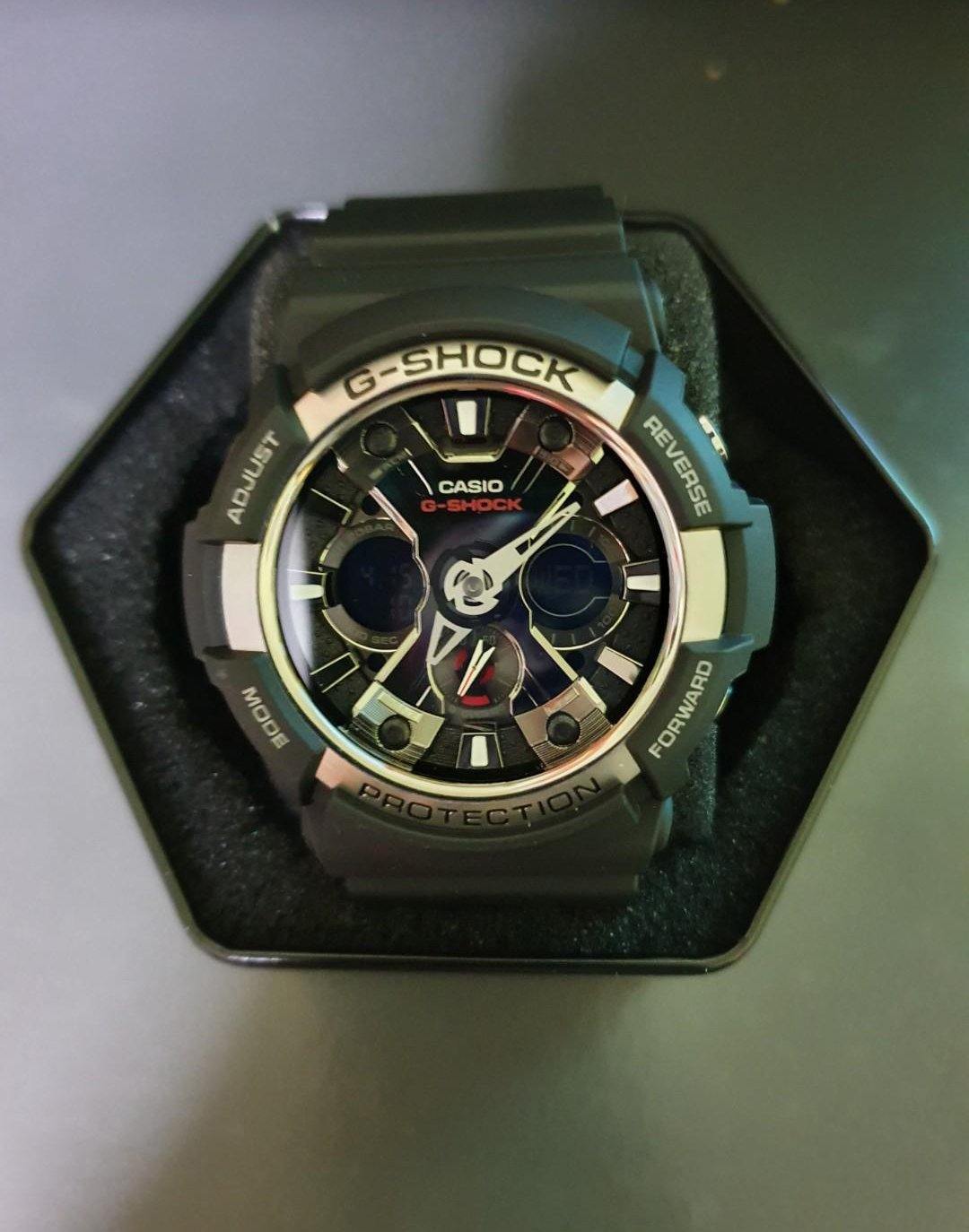 Casio G-Shock Standard Anadigi Black x Metallic Bezel Grey Accents Watch GA200-1ADR - Diligence1International