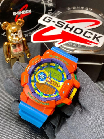 Casio G Shock Dragon Ball Z Anadigi Hyper Colors Orange x Sky Blue x G Diligence1International