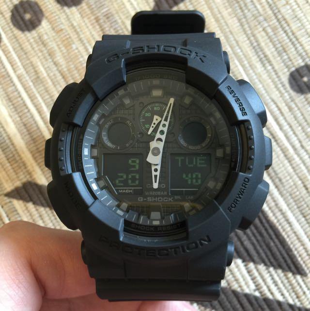 Casio G-Shock Black Series Anadigi Black x Green Accents Watch GA100MB-1ADR - Diligence1International