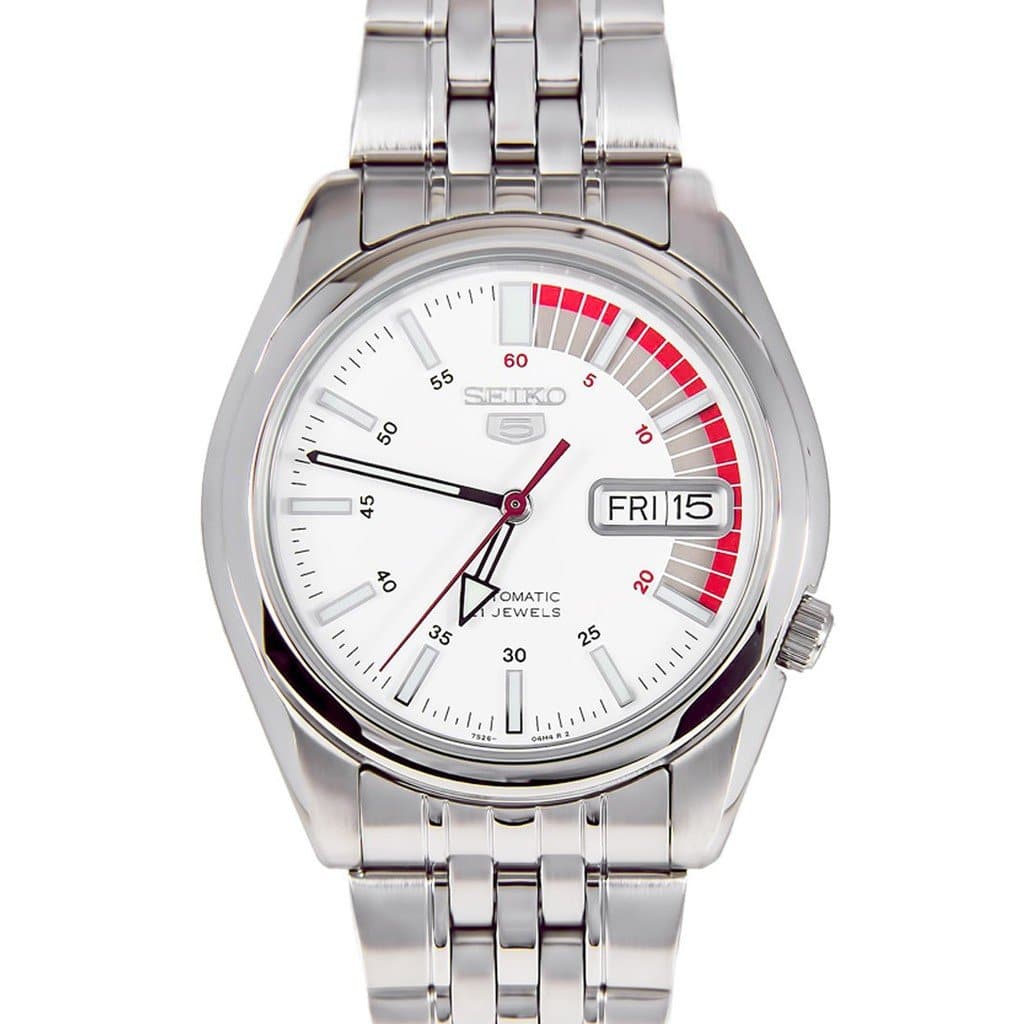 Seiko 5 Classic Men's Size White Dial Stainless Steel Strap Watch SNK369K1 - Diligence1International