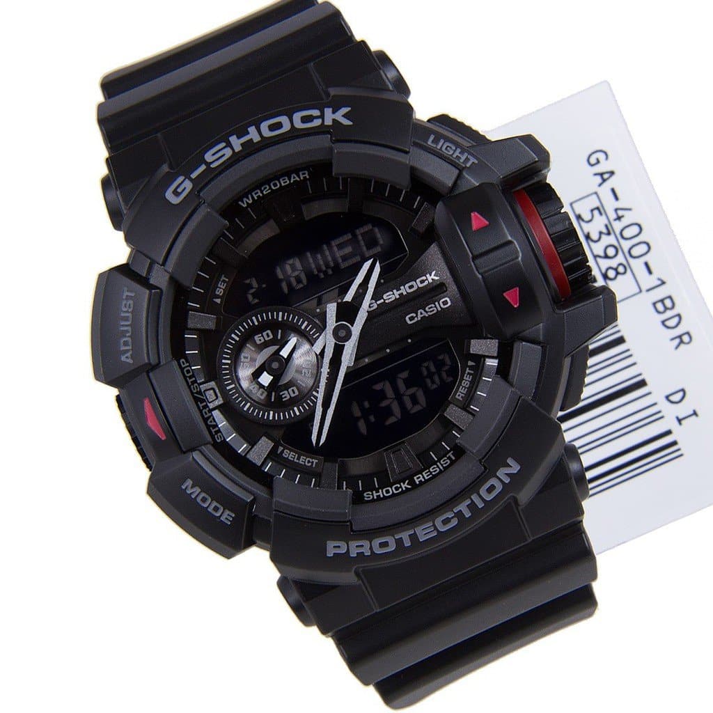 Casio G-Shock G’MIX Mobile Link Bluetooth Anadigi Black x Grey x Red Accents Watch GBA400-1BDR - Diligence1International