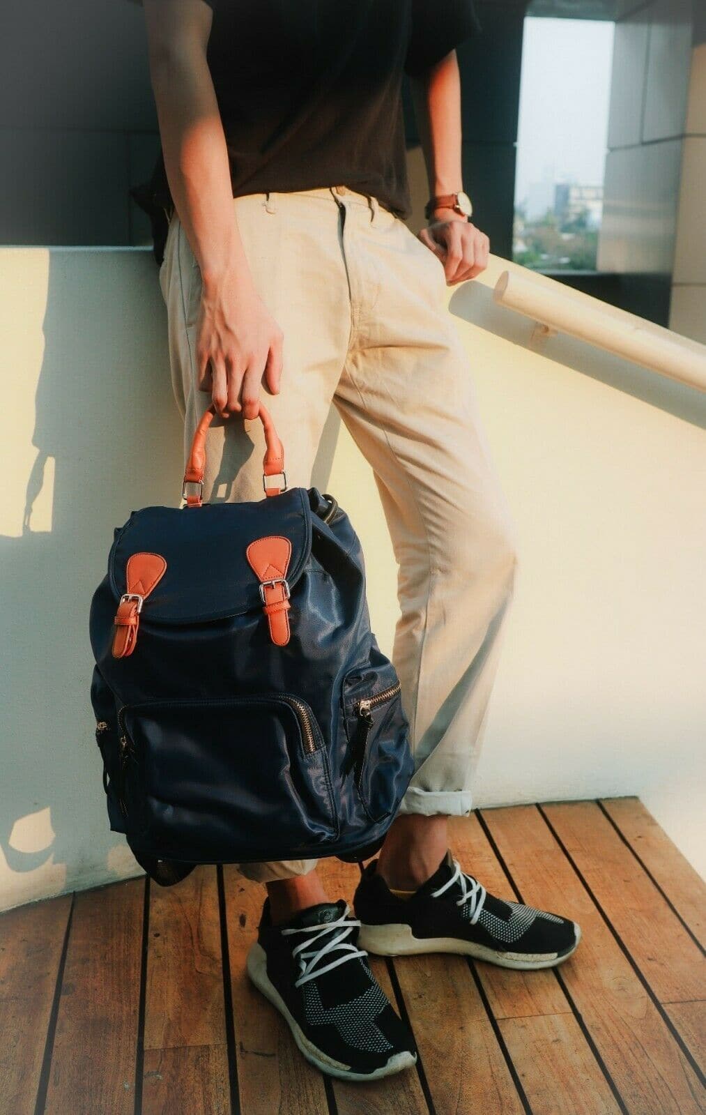 Kuru Kuru クールクール Discovery Backpack Bag Blue Nylon D-81023