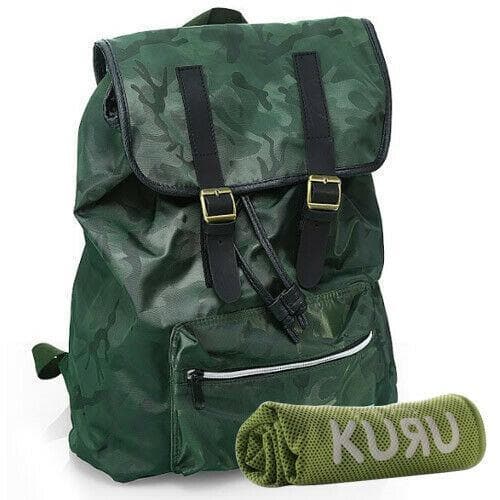 Kuru Kuru クールクール Throb Backpack Bag Camo Green+Free P399 Magic Cooling Towel