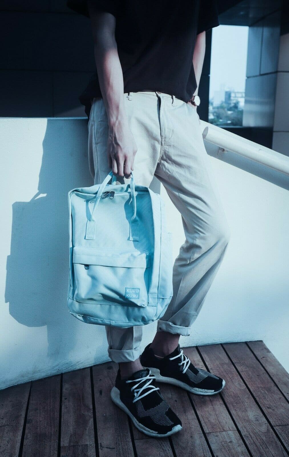 Kuru Kuru クールクール Travel Light Classic Backpack Bag Sky Blue 600D Polyester TLC-8
