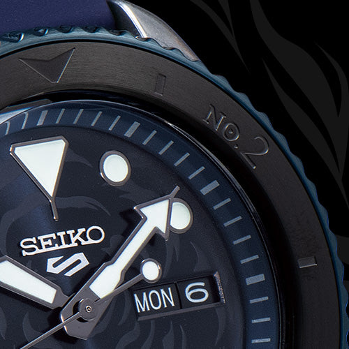 Seiko 5 Sports 100M One Piece x Sabo LE Automatic Men's Watch Blue Dial Rubber SRPH71K1
