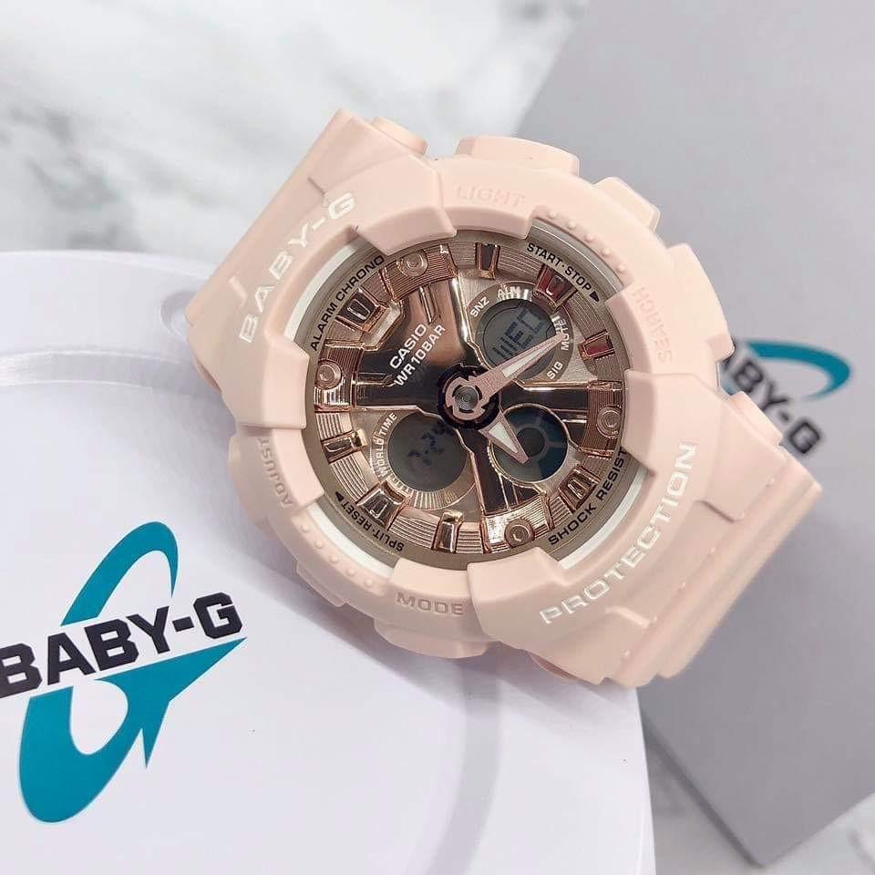 Casio Baby-G Anadigi Metallic Pink x Rose Gold Watch BA130-4ADR