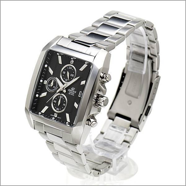 Casio Edifice Rectangle Chronograph Black Dial Men's Stainless Steel Watch EFR-511D-1AV - Diligence1International