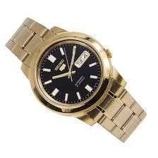 Seiko 5 Classic Black Dial Couple's Gold Plated Stainless Steel Watch Set SNKK22K1+SYM602K1 - Diligence1International