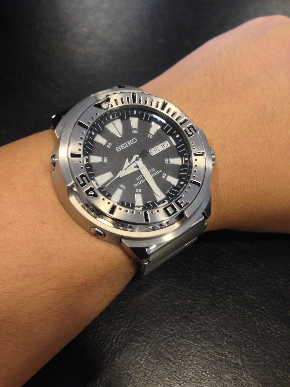 Seiko Black Monster Baby Tuna Prospex Men's Stainless Steel Watch SRP637K1 - Diligence1International