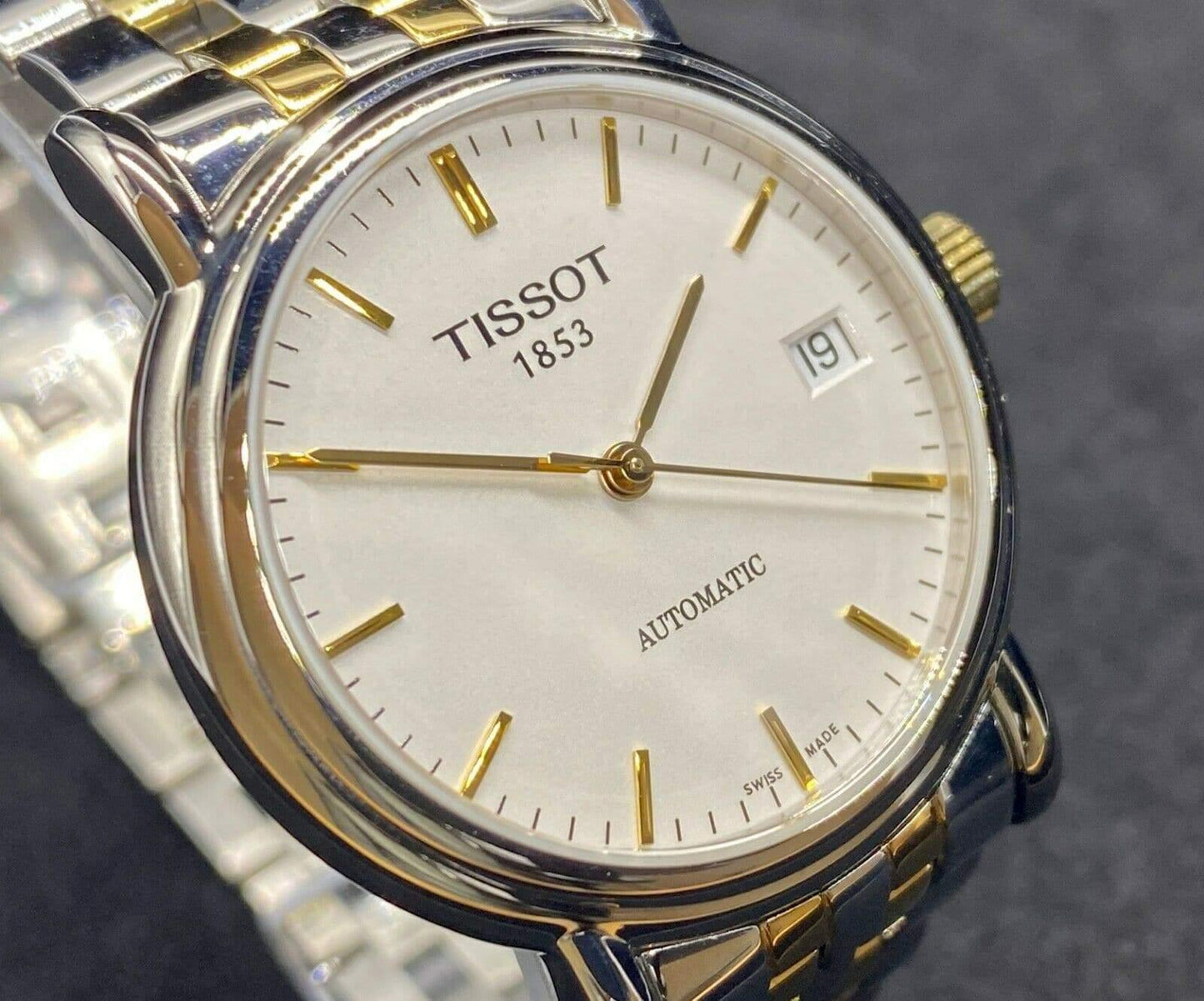 Tissot Swiss Made T-Classic Carson Automatic 2 Tone Gold Plated Men's Watch T95.2.483.31 - Diligence1International