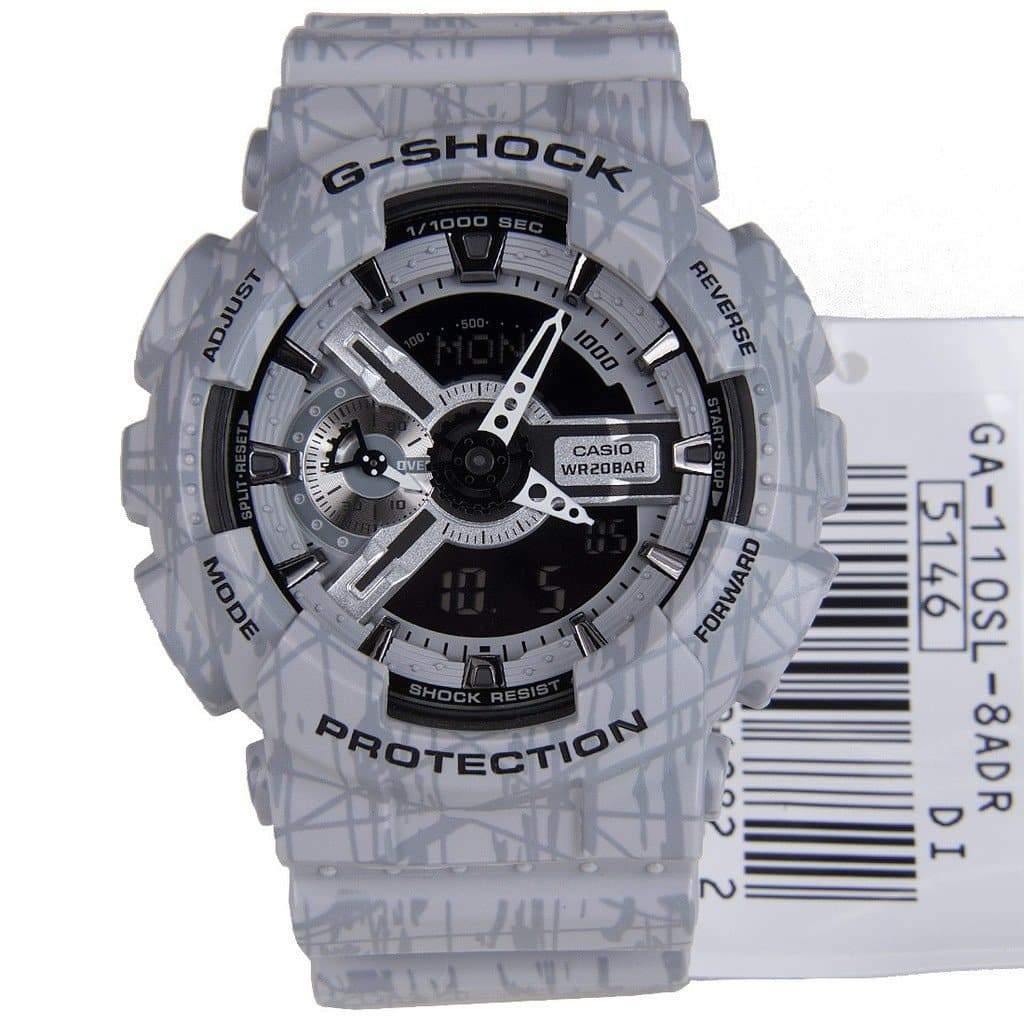 Casio G-Shock GA110 X-Large Slash Pattern Series Black Dial Grey Watch GA110SL-8ADR - Diligence1International