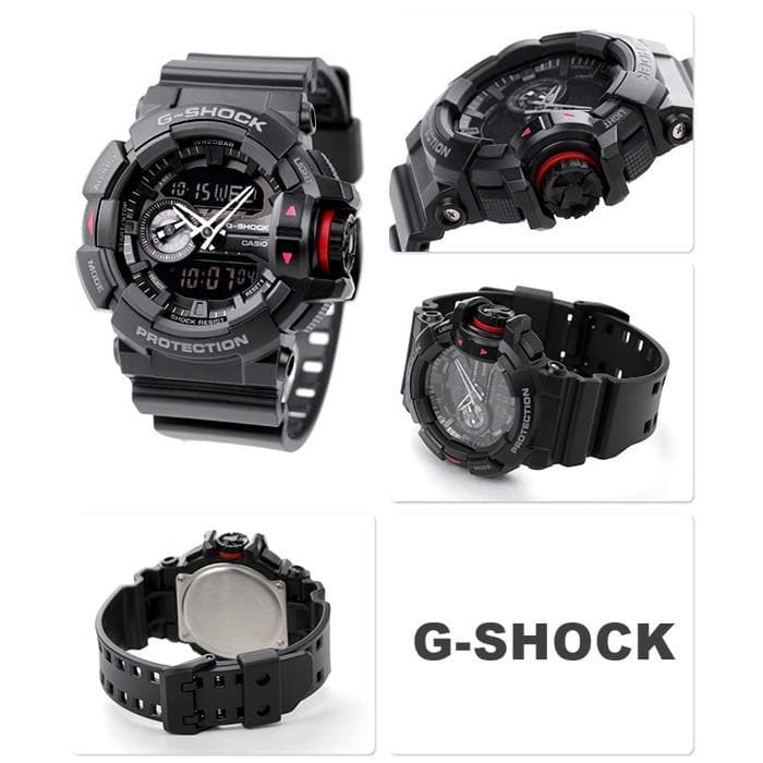 Casio G-Shock G’MIX Mobile Link Bluetooth Anadigi Black x Grey x Red Accents Watch GBA400-1BDR - Diligence1International