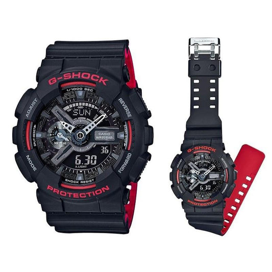 Casio G-Shock GA110 Series Analog-Digital Black x Red x Silver Accents Last Dance Watch GA110HR-1ADR - Diligence1International