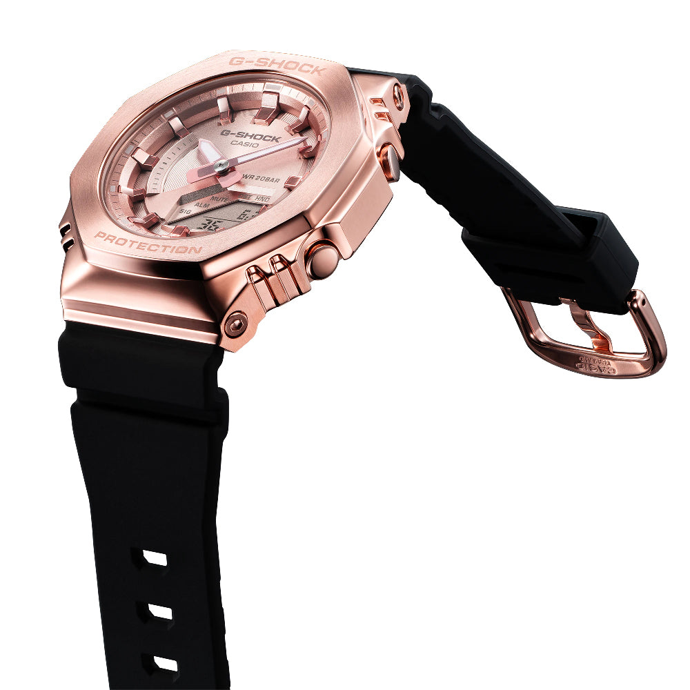 Casio G-Shock Carbon Core Guard Rose Gold AP CasiOak Ladies' Metal Case Watch GMS2100PG-1A4DR