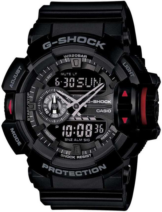 Casio G-Shock G’MIX Mobile Link Bluetooth Anadigi Black x Grey x Red Accents Watch GBA400-1BDR - Diligence1International