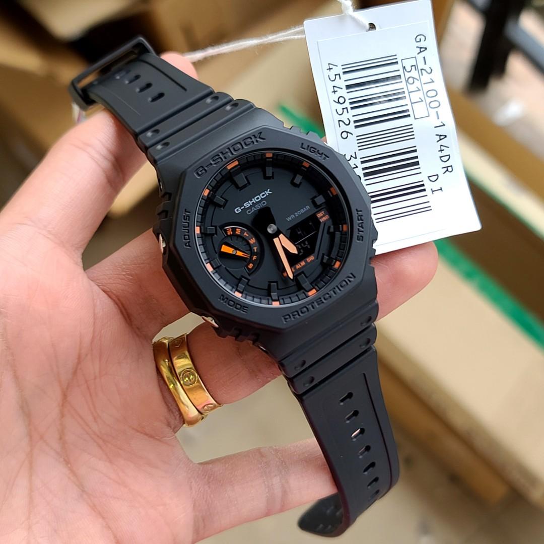 Casio G-Shock Carbon Core Guard Black x Orange AP CasiOak Watch GA2100-1A4DR