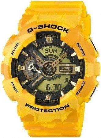 Casio G-Shock GA110 Series Anadigi Military Color Yellow Camo Watch GA110CM-9AER - Diligence1International