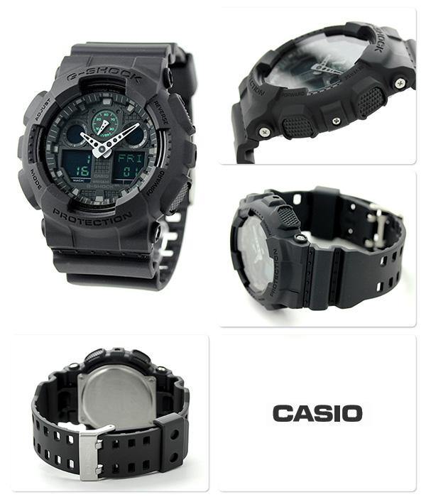 Casio G-Shock Black Series Anadigi Black x Green Accents Watch GA100MB-1ADR - Diligence1International