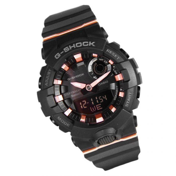 Casio G-Shock G’Squad Mobile Link Bluetooth Anadigi Black x Rose Gold Accent Watch GMAB800-1ADR - Diligence1International