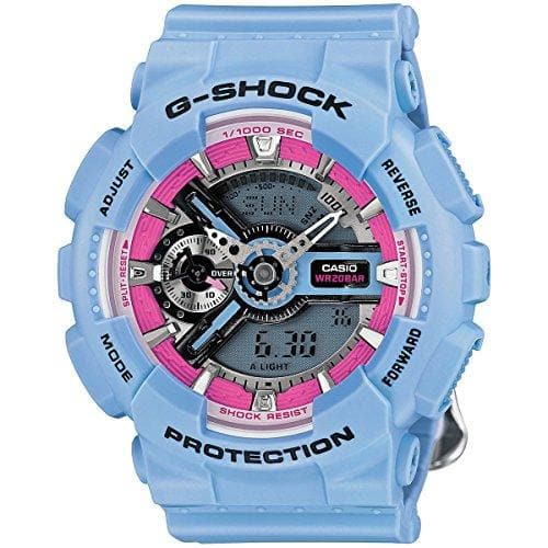 Casio G-Shock S Series Analog-Digital Baby Blue Floral Pattern Strap Ladies' Watch GMAS110F-2ADR - Diligence1International