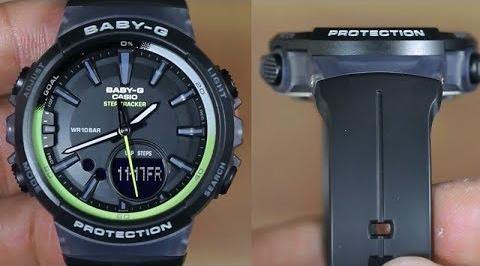 Casio Baby-G BGS Step Tracker Analog-Digital Black x Neon Green Accents Watch BGS100-1ADR - Diligence1International