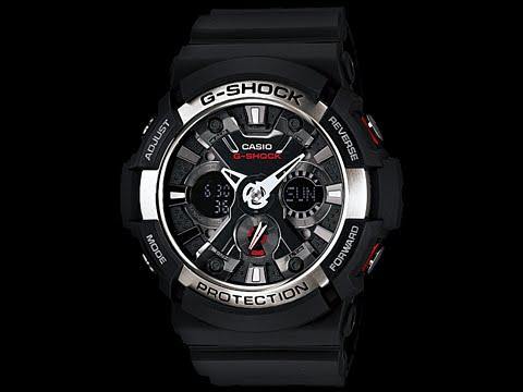 Casio G-Shock Standard Anadigi Black x Metallic Bezel Grey Accents Watch GA200-1ADR - Diligence1International