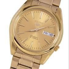 Seiko 5 Classic Gold Dial Couple's Gold Plated Stainless Steel Watch Set SNKL48K1+SYMK20K1 - Diligence1International