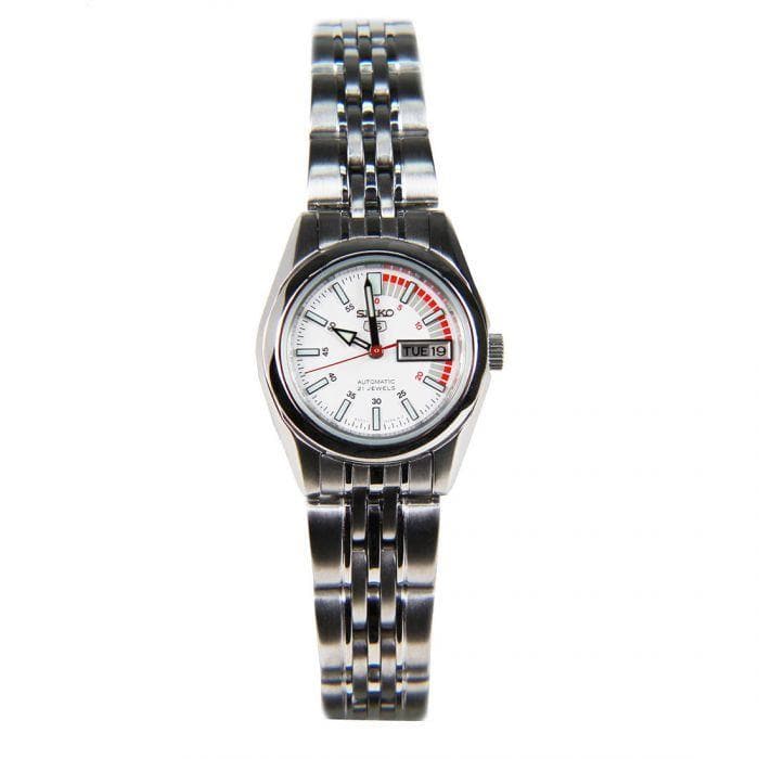 Seiko 5 Classic Ladies Size White Dial Stainless Steel Strap Watch SYMA41K1 - Diligence1International