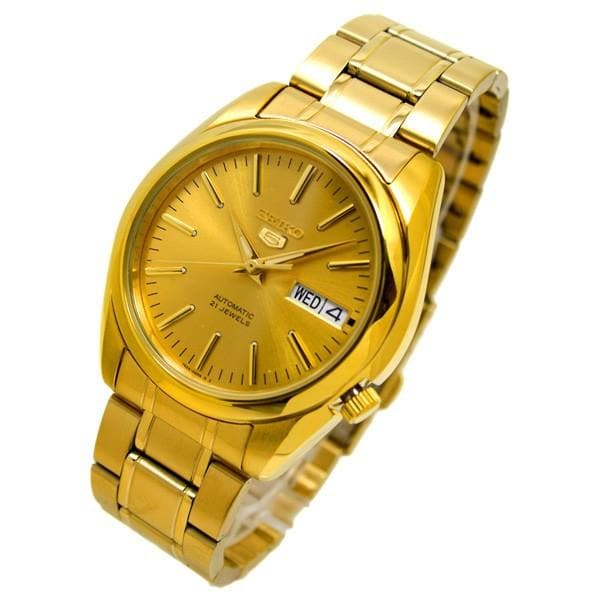 Seiko 5 Classic Mens Size Gold Dial & Plated Stainless Steel Strap Watch SNKL48K1 - Diligence1International