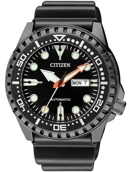 Citizen Marine Sports 100M Diver's Black IP Plated Rubber Strap Watch NH8385-11E