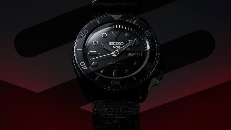 Seiko 5 Sports 100M Automatic Men's Watch Stealth All BLACK Nylon Strap SRPD79K1