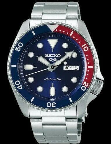 Seiko 5 Sports 100M Automatic Men's Watch Pepsi Bezel Blue Dial SRPD53K1