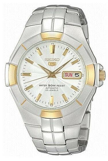 Jewelry & Watches:Watches, Parts & Accessories:Wristwatches - Seiko 5 Classic 50M Mens Size 2 Tone Gold Plated Watch SNZE30K1