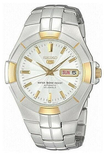 Seiko 5 Classic 50M Men s Size 2 Tone Gold Plated Watch SNZE30K1