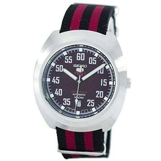 Seiko 5 Sports Japan Made Limited Edition Red Carbon Fiber Dial Helmet Turtle Watch SRPA87J1