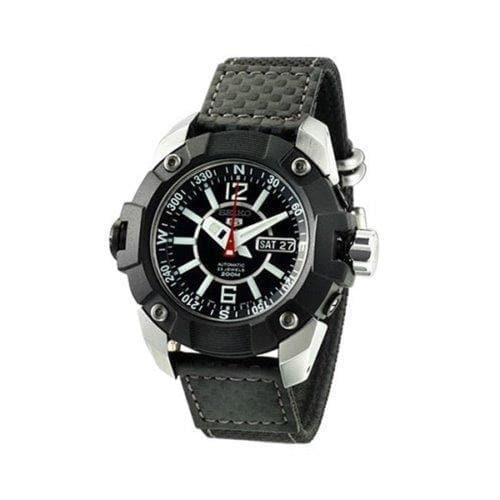 Seiko 5 Sports Pro Diver's Men's Black Dial Leather Strap Watch SKZ263K1