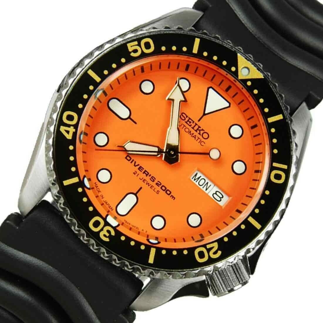 Jewelry & Watches:Watches, Parts & Accessories:Wristwatches - Seiko JAPAN Made Orange SKX 200M Diver's Men's Watch SKX011J1