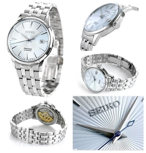 Seiko Japan Made Presage Cocktail Sky Diving Couple's Stainless Steel Watch Set SRPE19J1 + SRP841J1
