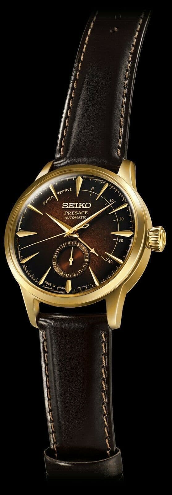 Jewelry & Watches:Watches, Parts & Accessories:Wristwatches - Seiko LE Presage W/ Pow. Res. Indicator Dark Brown OF Men's Watch SSA392J1