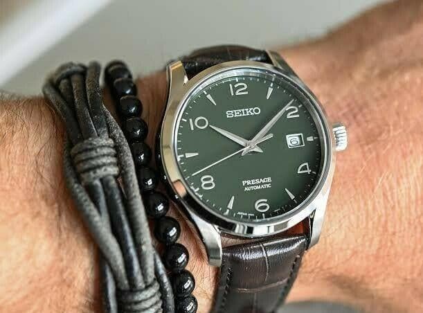 Seiko Limited Edition Presage Men's Watch Green Enamel Dial Men's
