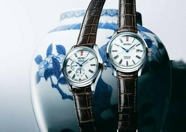 Seiko Presage Arita White Porcelain Dial Watches SPB093J1 + SPB095J1 Set