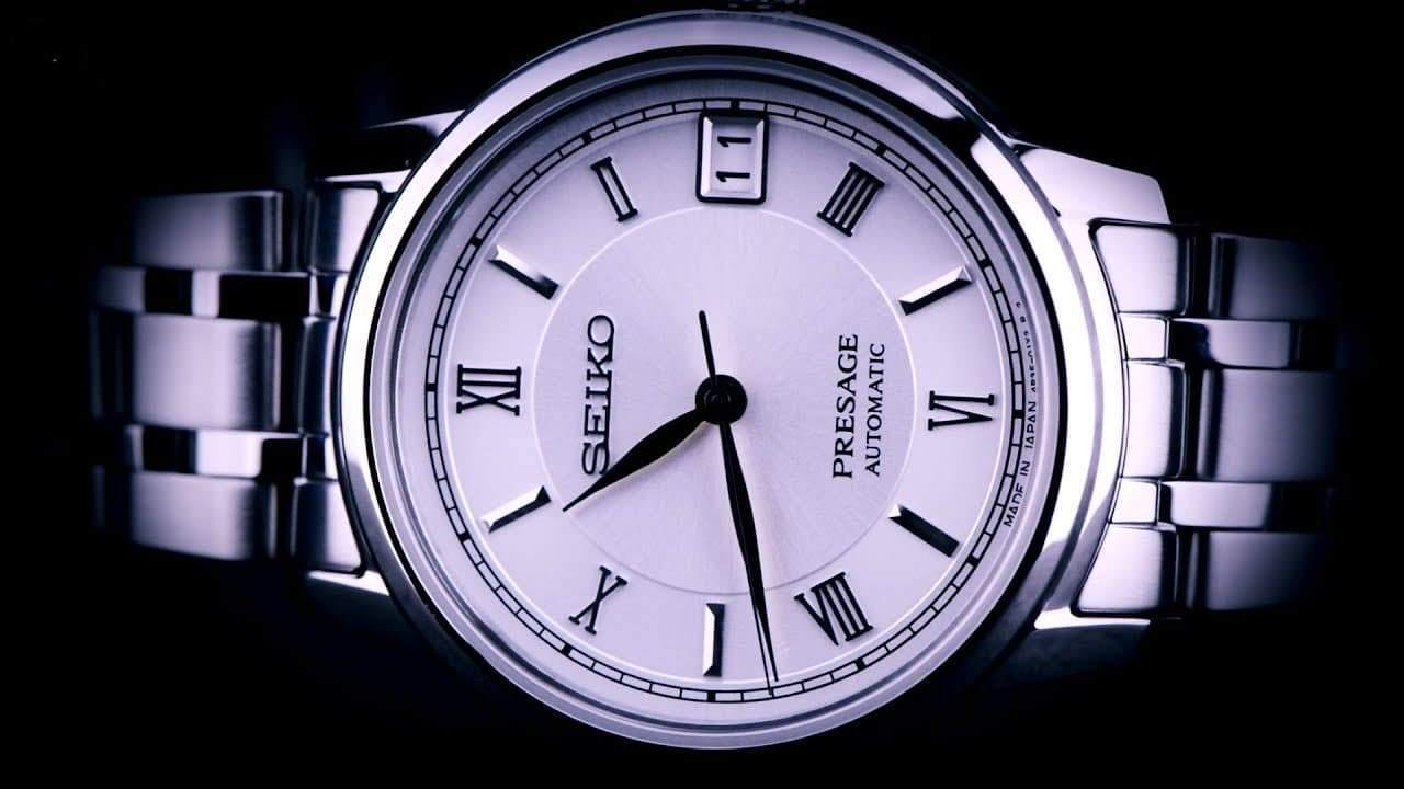 Seiko JAPAN Made Presage Silver Dial Ladies' Stainless Steel Watch SRP857J1 - Diligence1International